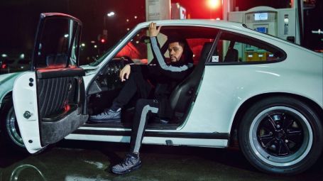 The Weeknd with his Porsche 911.